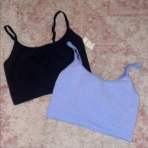 Aerie Black and Blue Women's Tops - No pads